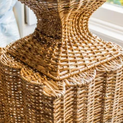 Liliana Scalloped Rattan Pedestal And Urn|Mrs. Alice Hot