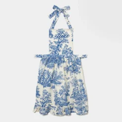 Lilibet Toile Frilled Apron|Mrs. Alice Hot