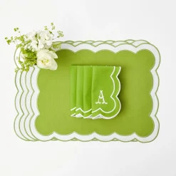 Lily Of The Valley & Serena Green Applique Linen Set|Mrs. Alice