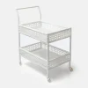 Lorenzo White Rattan Bar Cart|Mrs. Alice