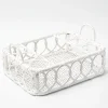 Lorenzo White Rattan Drinks Tray|Mrs. Alice Discount