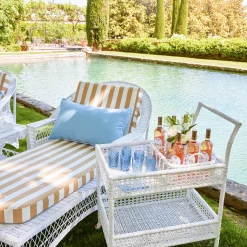 Lorenzo White Rattan Drinks Tray|Mrs. Alice Discount