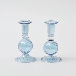 Madeline Azure Candle Holders (Pair)|Mrs. Alice