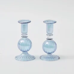 Madeline Azure Candle Holders (Pair)|Mrs. Alice