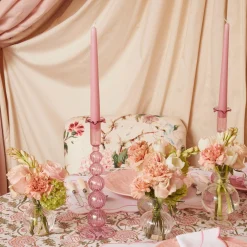 Marguerite Pink Candle Holders (Pair)|Mrs. Alice New