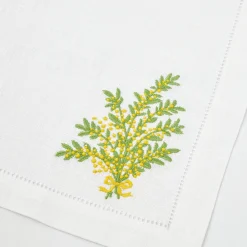 Mimosa White Linen Napkins (Set Of 4)|Mrs. Alice Hot