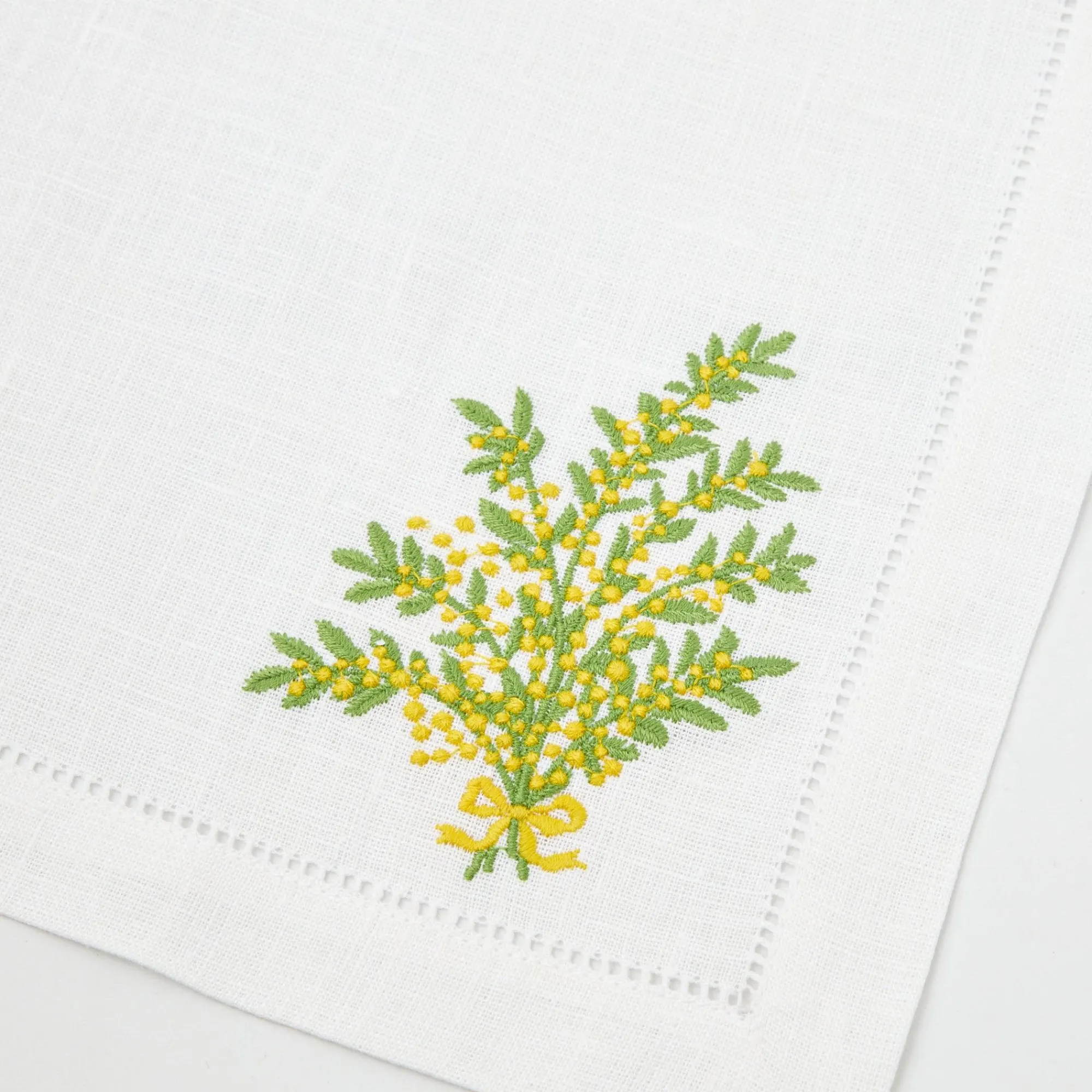 Mimosa White Linen Napkins (Set Of 4)|Mrs. Alice Hot