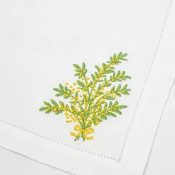 Mimosa White Linen Napkins (Set Of 4)|Mrs. Alice Hot