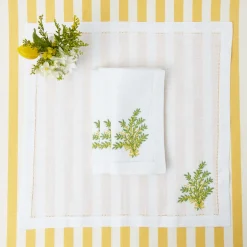 Mimosa White Linen Napkins (Set Of 4)|Mrs. Alice Hot