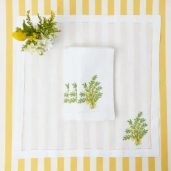 Mimosa White Linen Placemats & Napkins (Set Of 4)|Mrs. Alice