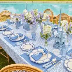 Mini Blue Rattan Pagoda Lanterns (Pair)|Mrs. Alice Hot