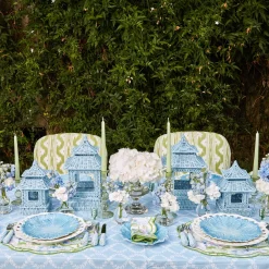 Mini Blue Rattan Pagoda Lanterns (Pair)|Mrs. Alice