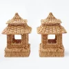 Mini Natural Rattan Pagoda Lanterns (Pair)|Mrs. Alice Best