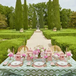 Mini Pink Rattan Pagoda Lanterns (Pair)|Mrs. Alice Outlet