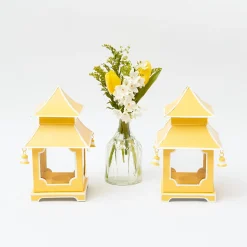 Mini Yellow Pagoda Lantern (Pair)|Mrs. Alice Online