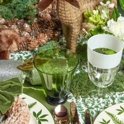 Moss Green Tulip Glasses (Set Of 4)|Mrs. Alice Online