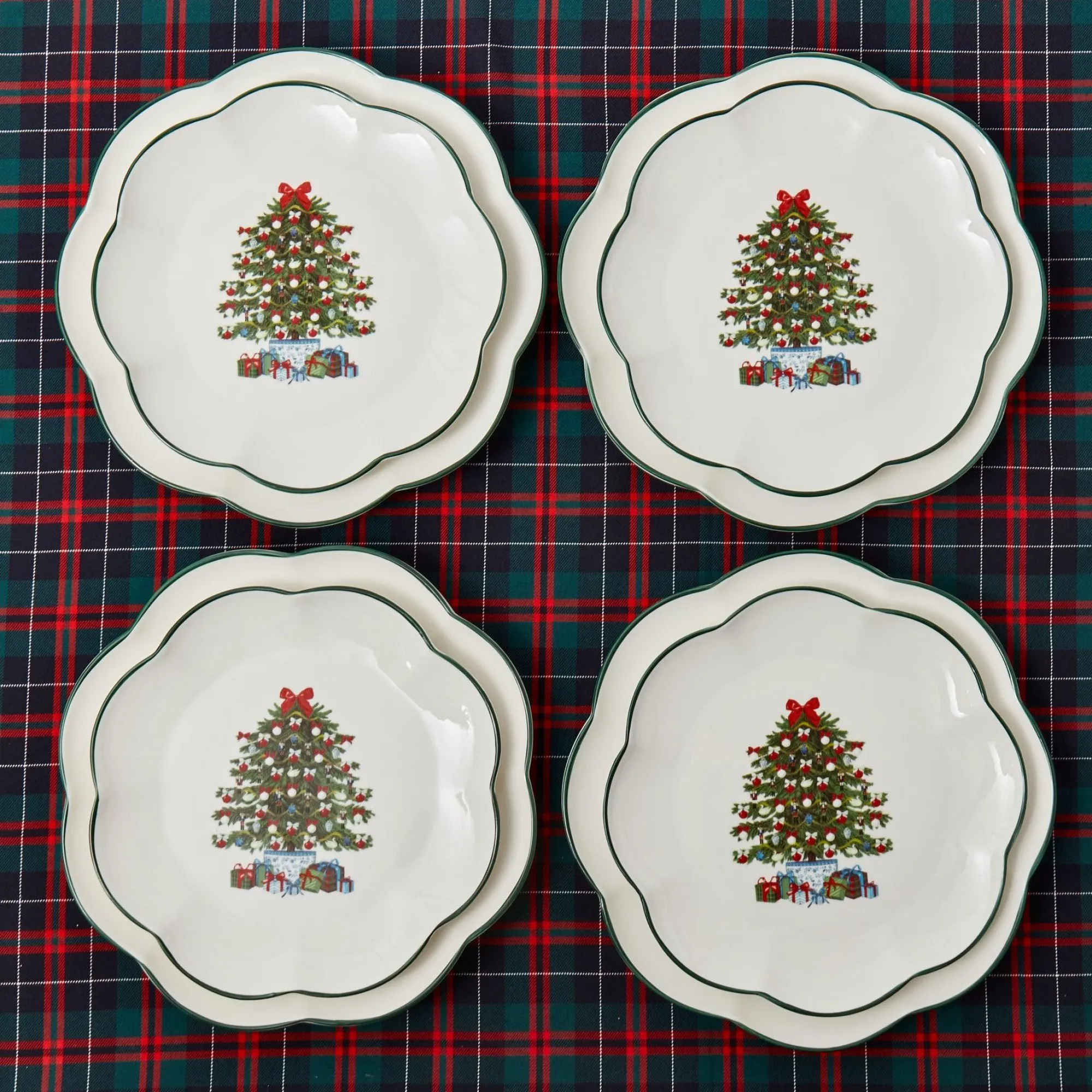 Christmas Tree Starter Plate (Set Of 4)|Mrs. Alice New