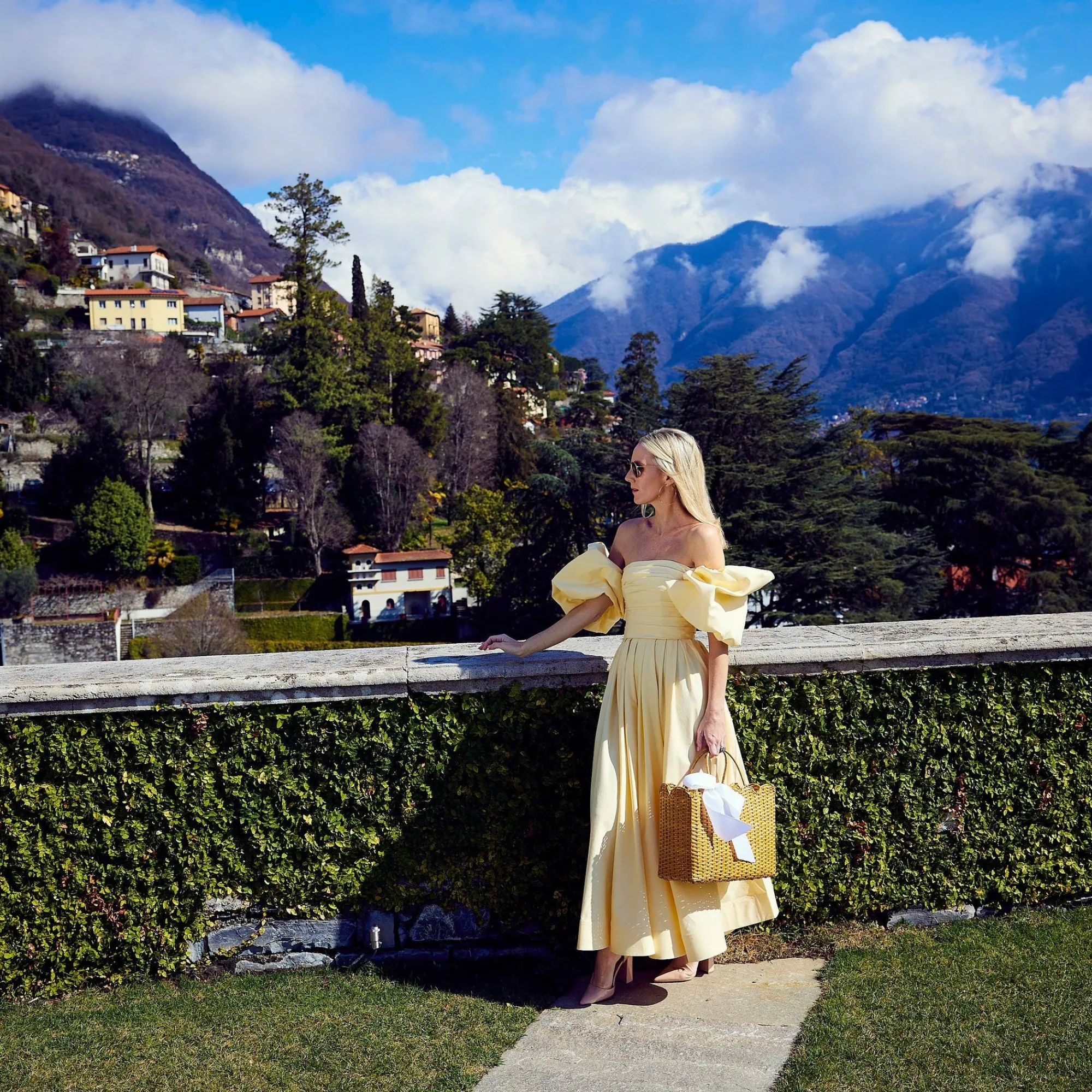 Rattan Tote Bag (White Bow)|Mrs. Alice Outlet