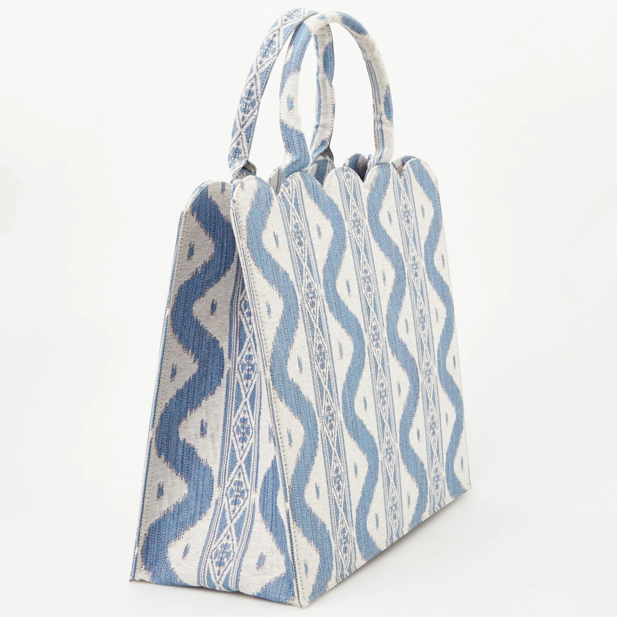 Tote Bag (Blue Ikat)|Mrs. Alice Clearance