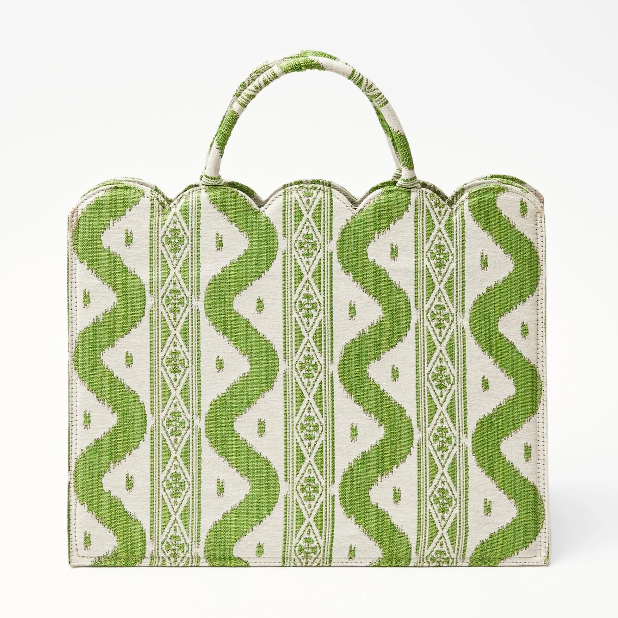 Tote Bag (Green Ikat)|Mrs. Alice Clearance