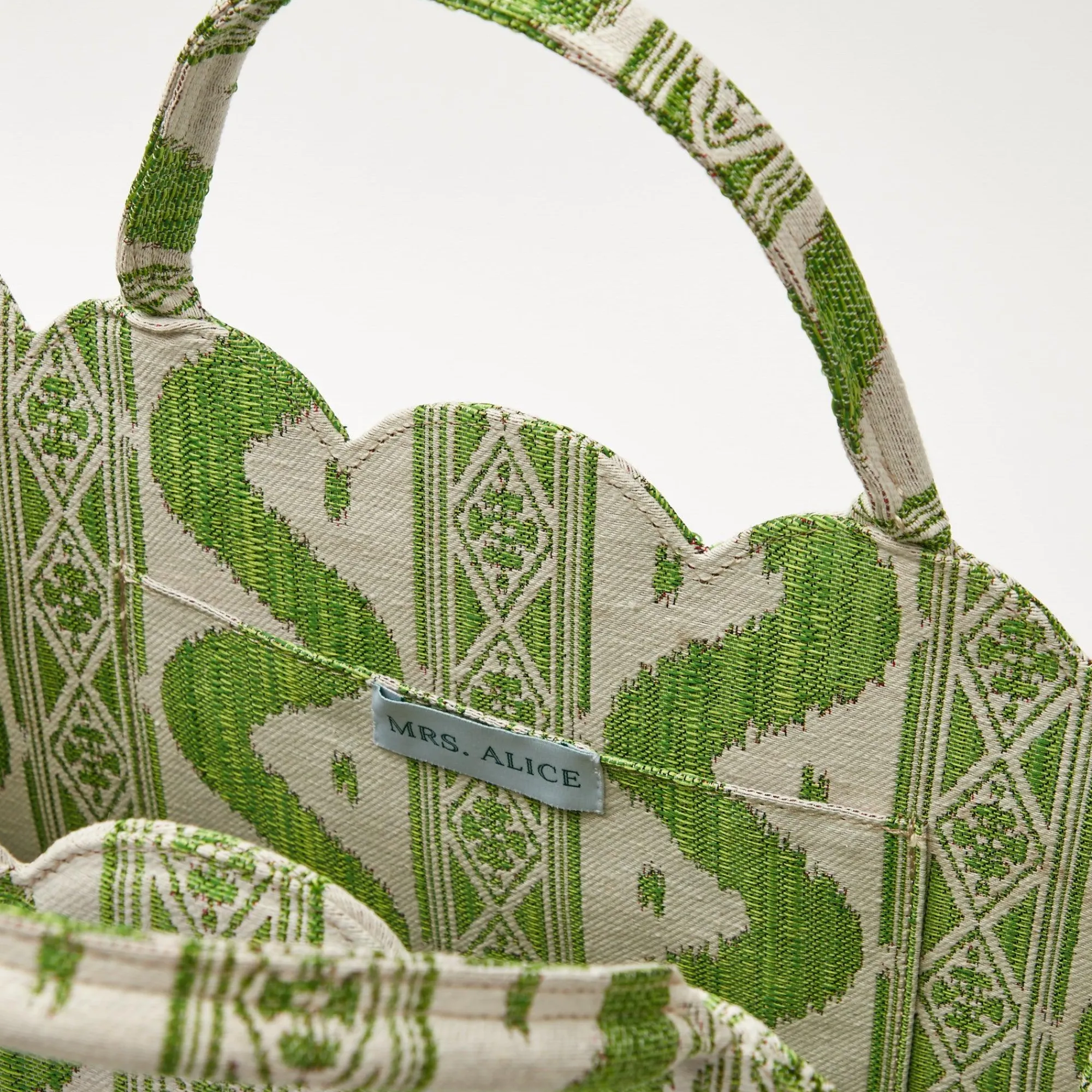 Tote Bag (Green Ikat)|Mrs. Alice Clearance
