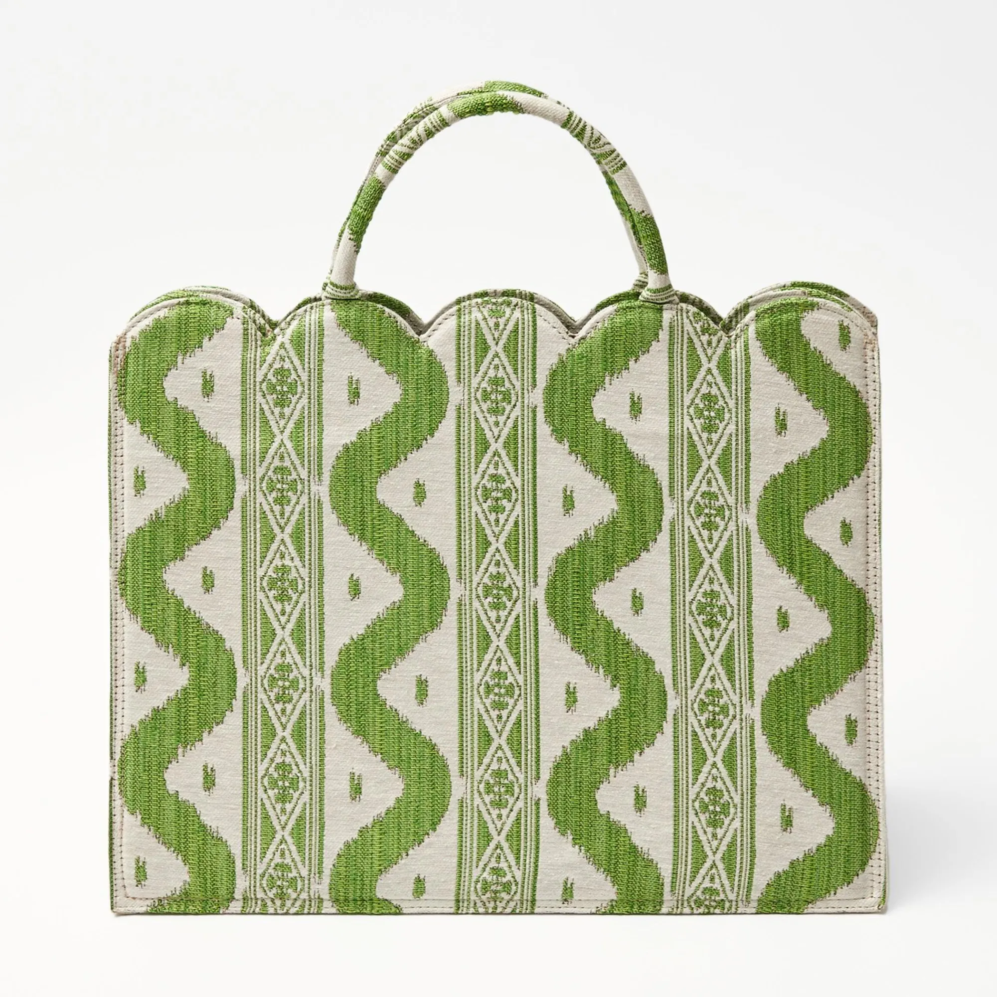 Tote Bag (Green Ikat)|Mrs. Alice Clearance