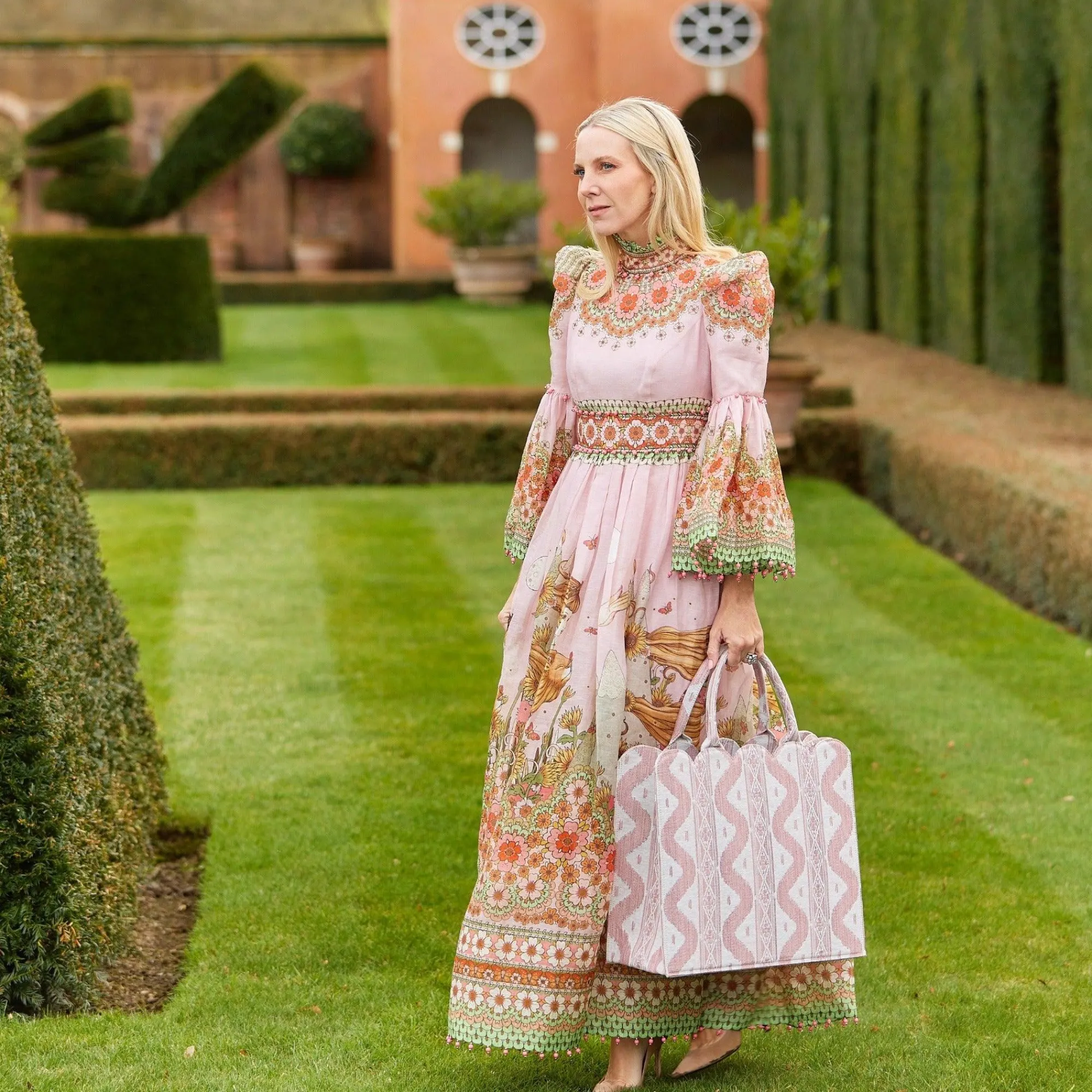 Tote Bag (Pink Ikat)|Mrs. Alice Outlet