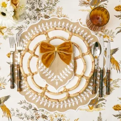 Mustard Velvet Napkin Bows (Set Of 4)|Mrs. Alice