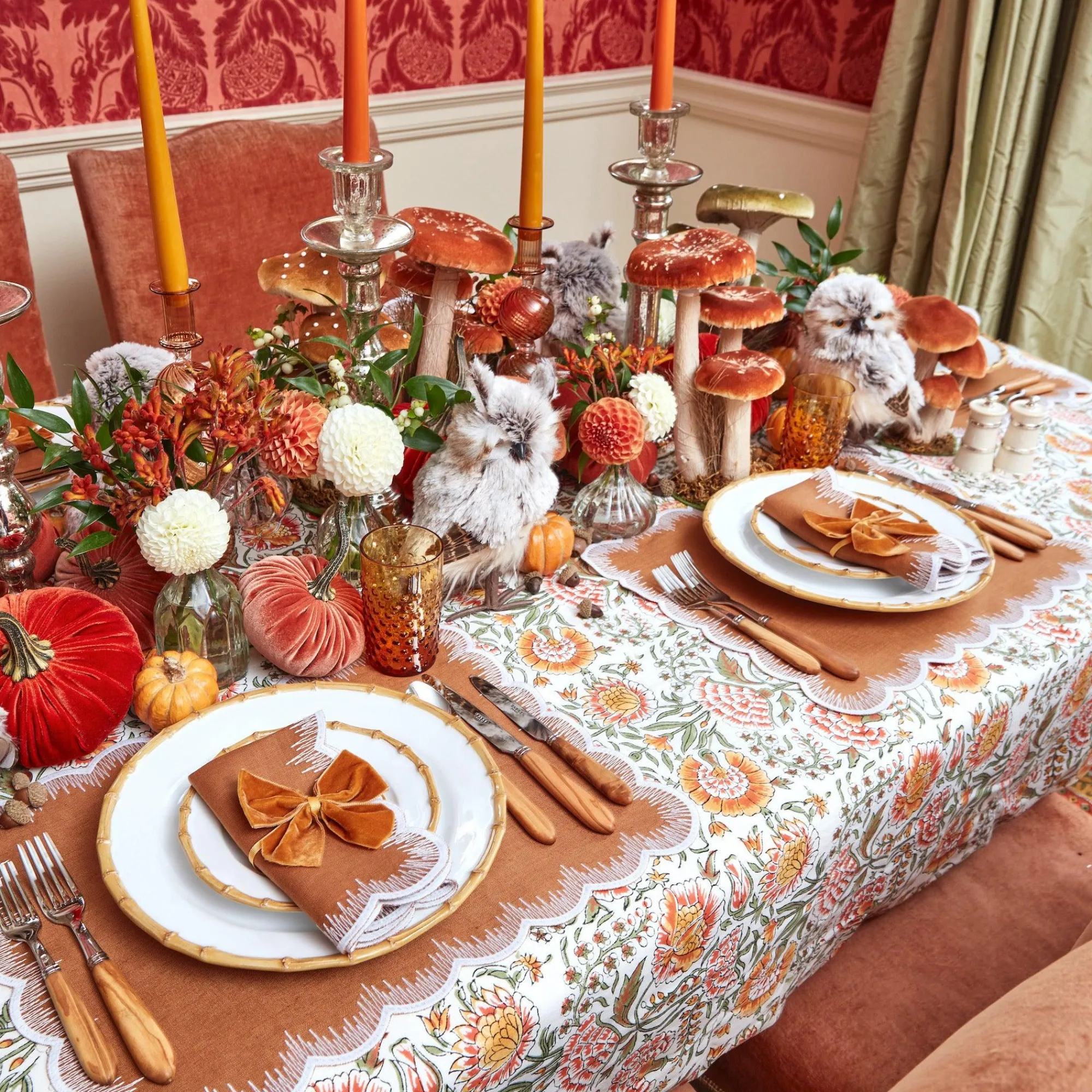 Mustard Velvet Napkin Bows (Set Of 4)|Mrs. Alice