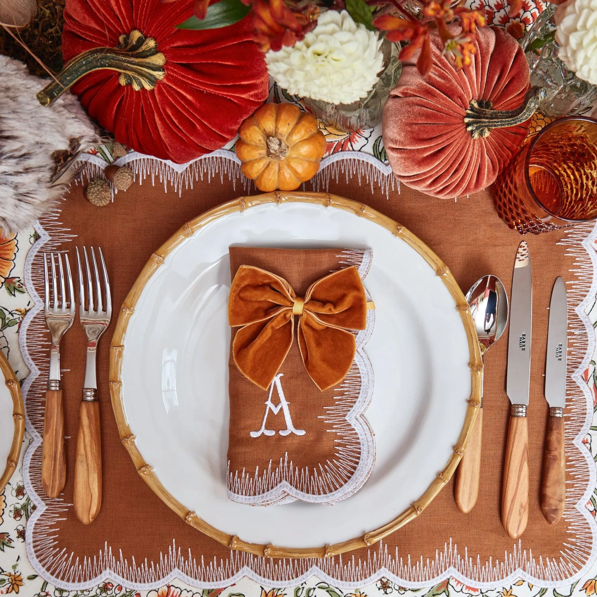 Mustard Velvet Napkin Bows (Set Of 4)|Mrs. Alice