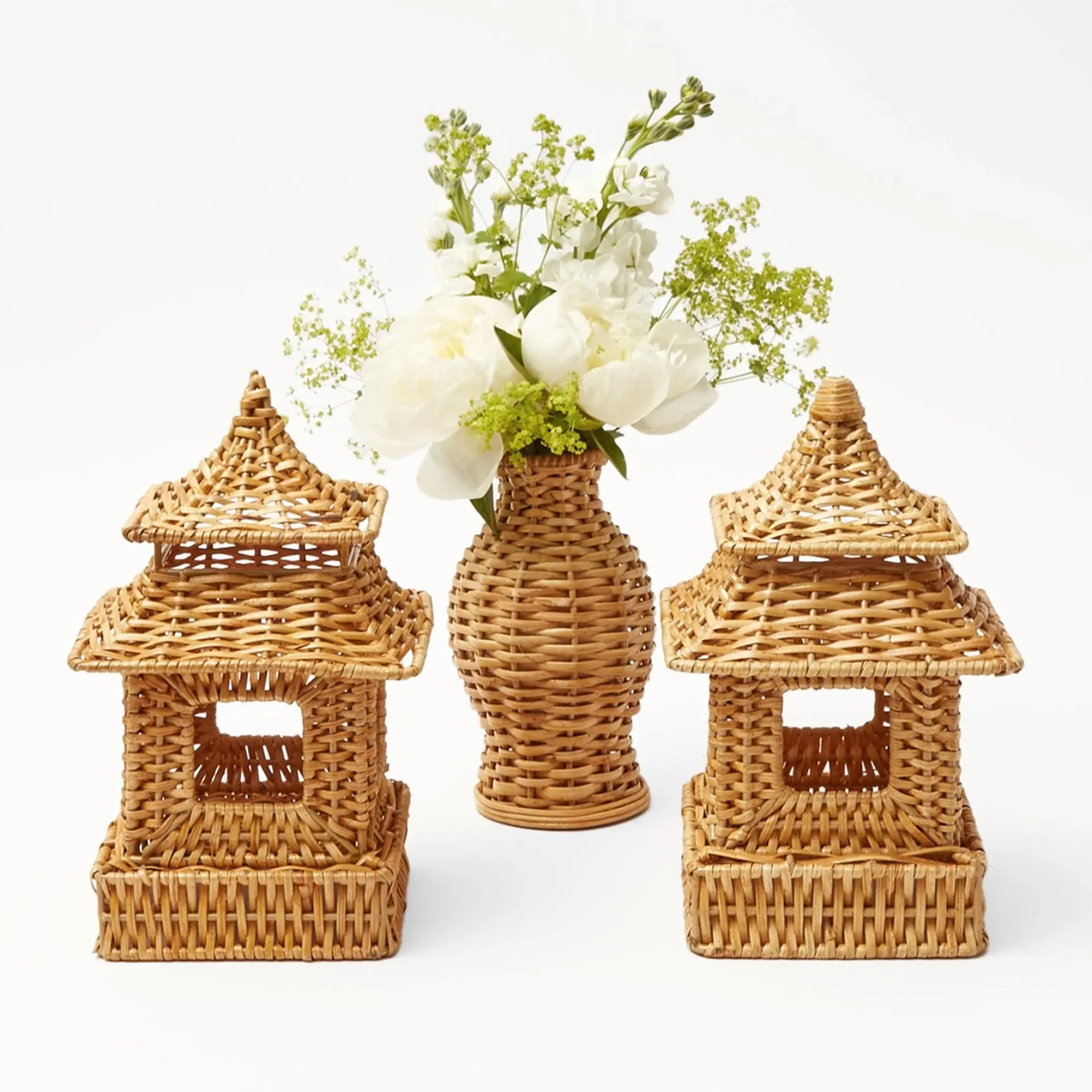 Natural Rattan Pagoda Decoration Set|Mrs. Alice Outlet