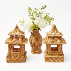 Natural Rattan Pagoda Decoration Set|Mrs. Alice Clearance