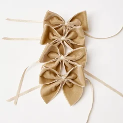 Oat Velvet Napkin Bows (Set Of 4)|Mrs. Alice Clearance