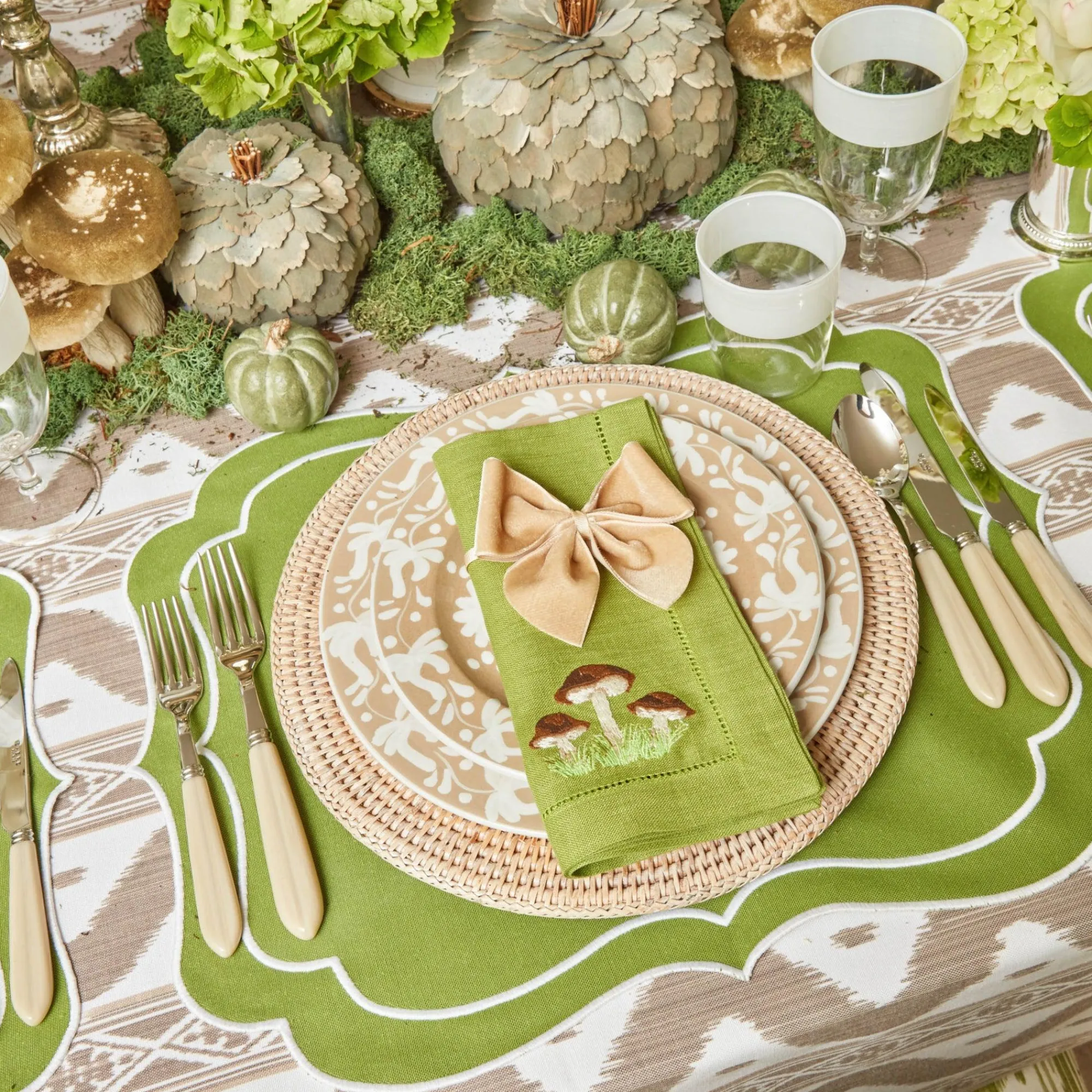 Oat Velvet Napkin Bows (Set Of 4)|Mrs. Alice Clearance