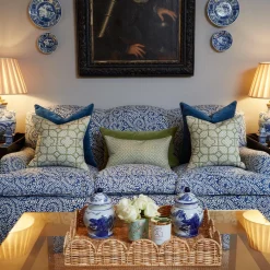 Olive Green Bamboo Trellis Fabric|Mrs. Alice New