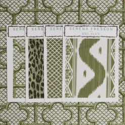 Olive Green Bamboo Trellis Fabric|Mrs. Alice New
