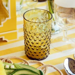Olive Green Hobnail Glasses (Set Of 6)|Mrs. Alice Outlet