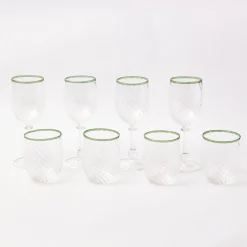 Olive Rim Swirl Water Glass (Set Of 4)|Mrs. Alice Best