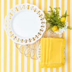 Passalacqua Yellow Stripe Tablecloth|Mrs. Alice Best