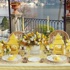 Passalacqua Yellow Stripe Tablecloth|Mrs. Alice Best