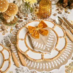 Petal Bamboo Ceramic Dinner Plate (Set Of 4)|Mrs. Alice Online