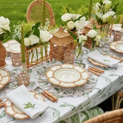 Petal Bamboo Ceramic Dinner & Starter Plates (Set Of 8)|Mrs. Alice Best