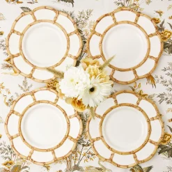 Petal Bamboo Ceramic Dinner & Starter Plates (Set Of 8)|Mrs. Alice Outlet