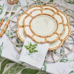 Petal Bamboo Ceramic Dinner & Starter Plates (Set Of 8)|Mrs. Alice Sale