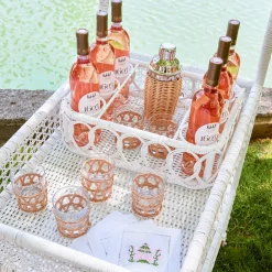 Pink & Green Pagoda Cocktail Napkins (Set Of 4)|Mrs. Alice