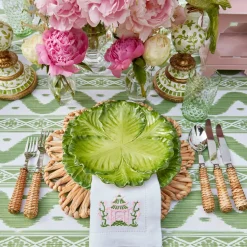 Pink & Green Pagoda Napkins (Set Of 4)|Mrs. Alice
