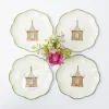 Pink & Green Pagoda Starter Plate (Set Of 4)|Mrs. Alice New