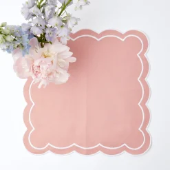 Pink Applique Napkins (Set Of 4)|Mrs. Alice Discount