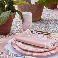 Pink Applique Napkins (Set Of 4)|Mrs. Alice Discount