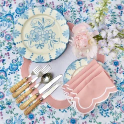 Pink Applique Placemats & Napkins (Set Of 4)|Mrs. Alice Best